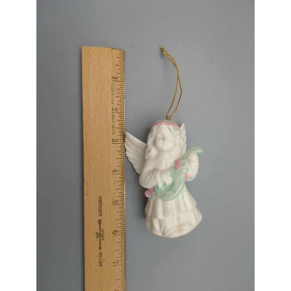 A Collection Of Angel Figurines Playing Instruments‎ Christmas Religious VTG